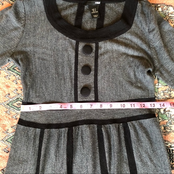 H&M Grey & Black Sweater Dress Sz Sm - Picture 5 of 6